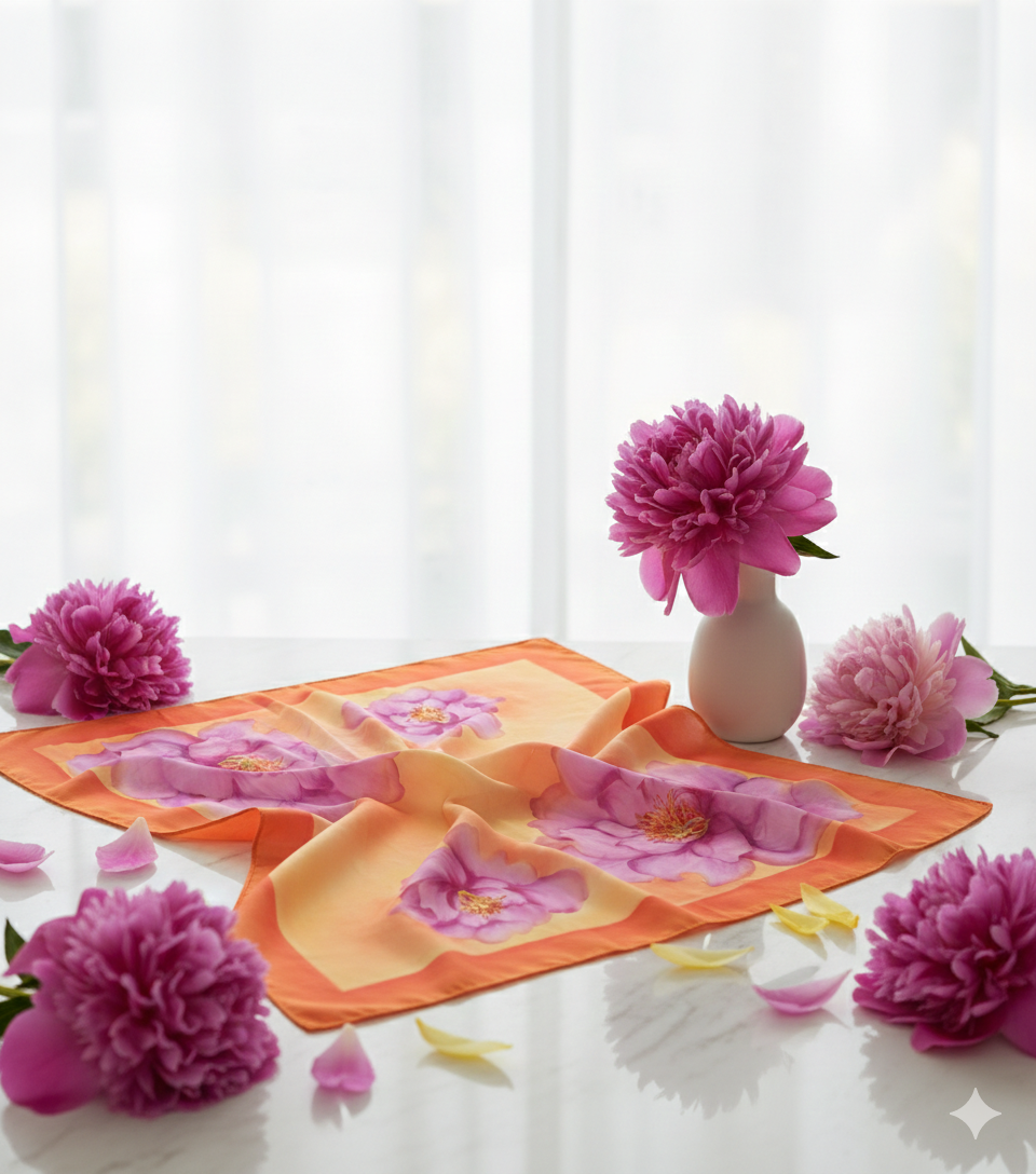 Orange Bloomers - Square Canvas
