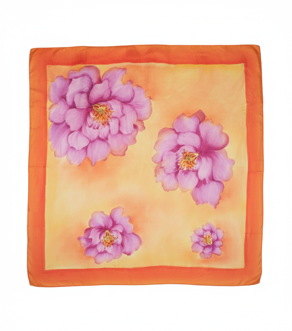 Orange Bloomers - Square Canvas